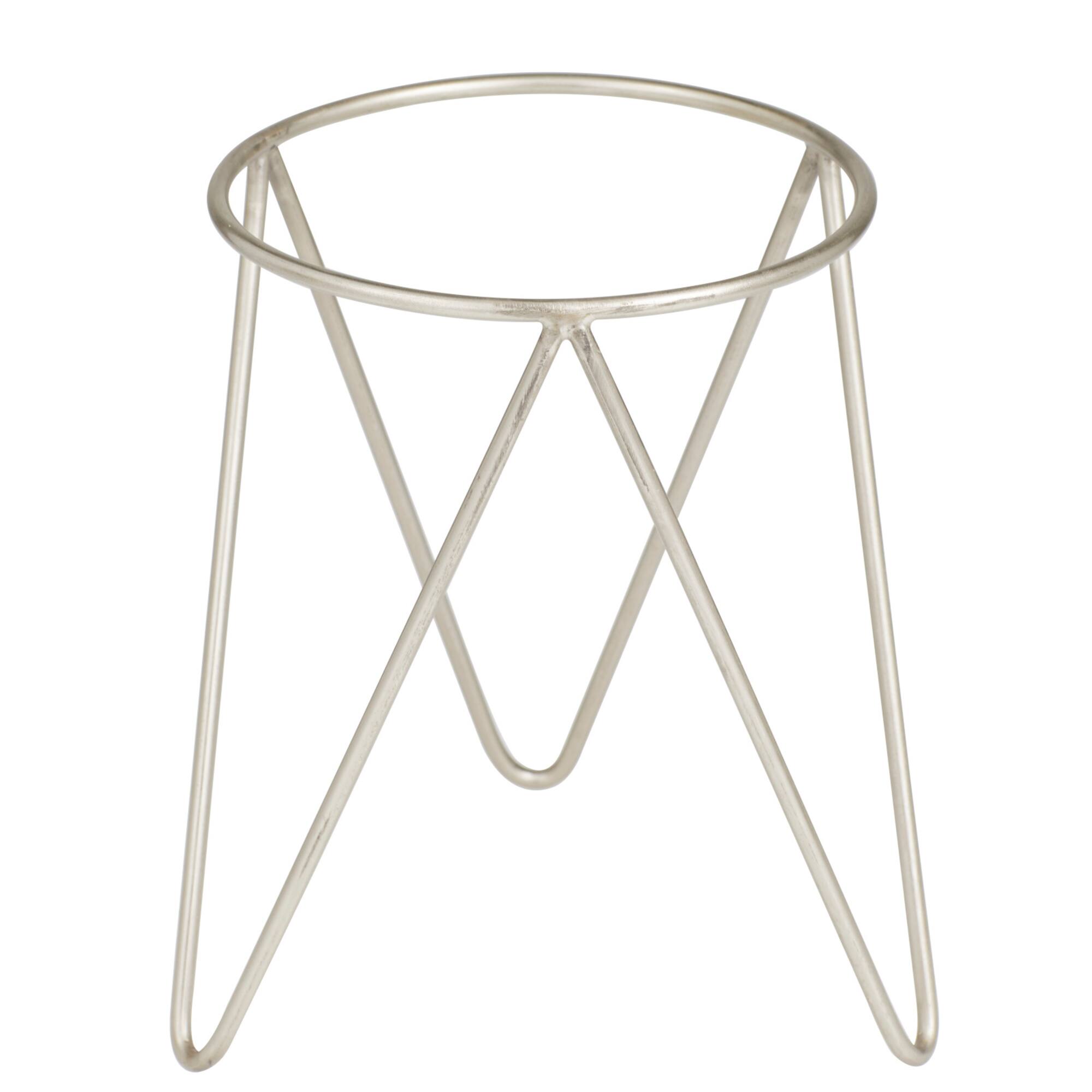 Set of 2 Silver Iron Modern Planter, 10" x 8"